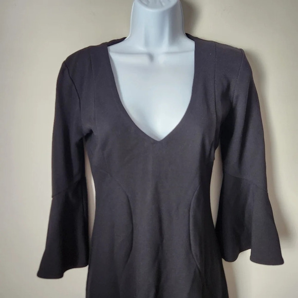 Amanda Uprichard | Fresno Bell Sleeve Mini Shift Dress - Size S - Picture 4 of 12